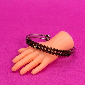 Y2K cuff glass crystal bronze bracelet silver 925 - 00G00M